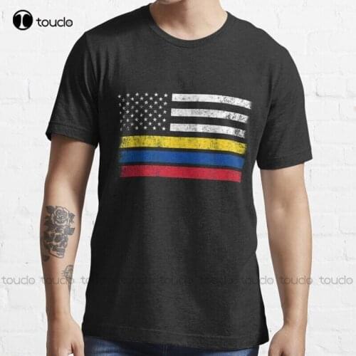New Colombian American Flag - Usa Colombia Shirt T-Shirt Cotton Tee Shirt Unisex white shirts for girls