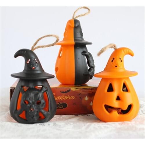 Halloween Party Pumpkin Skull Witch Decor Hanging Props LED Light Home Decor Light Pendants Ornaments Kids Party Bar Home Decor