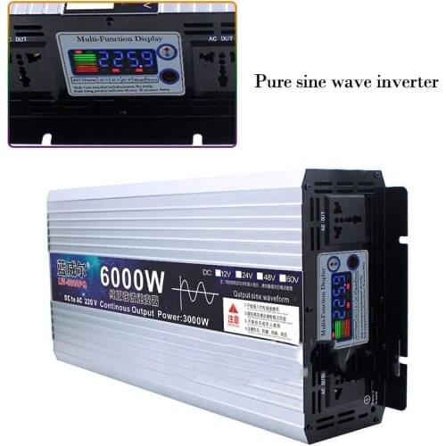 Inverter 4000/6000W DC 12/24V to AC 220V modified sine wave inverter transformer LCD display
