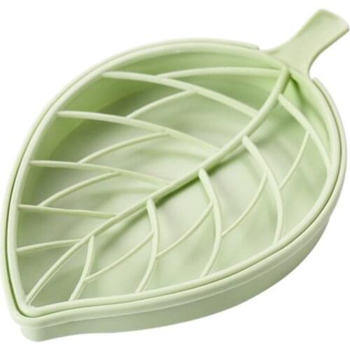 Creative 3-color Leaf-shaped Soap Holder Shower Tray Drain Rack non-slip Soap Dish Bathroom Gadget Soap Dish Soap Tray Rack