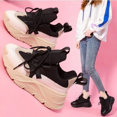 Shoes Womens Sneakers Summer 2021 Woman-shoes Platform Tennis Female New Roses Thick Sole Trainers Casual Mesh Heels Fabric Rib
