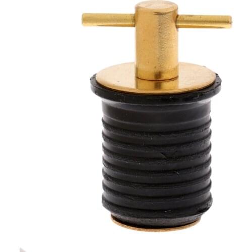 Brass & Rubber Yacht Hull/Livewell/Baitwell Twist Drain Plug Turn-tite Plug