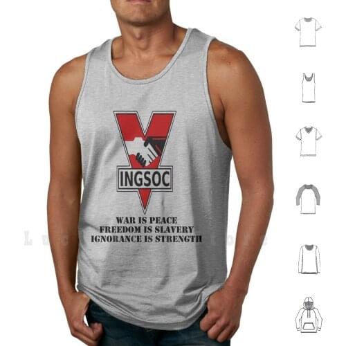 Ingsoc Tank Tops Vest 100% Cotton Ingsoc 1984 George Orwell George Orwell War Is Peace War Peace Is Slavery Slavery