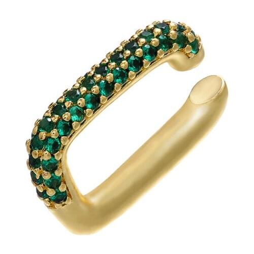 One Pcs Fashion Cool Square Shape Premium Design Colorful Micro Pave Zircon Ear Clips Non pierced Earrings For woman Ear Jewelry