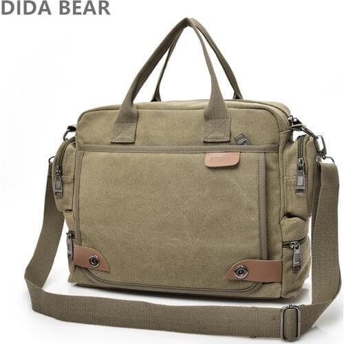 2019 New Men Crossbody Bag Male Canvas Shoulder Messenger Bags Man Handbags for Travel Casual Large Satchel Grey Khaki
