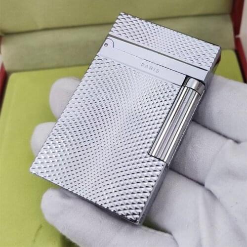 100% new vintage dupont gas lighter gas cigarette lighter polished jet gasoline flint lighter metal gas lighter