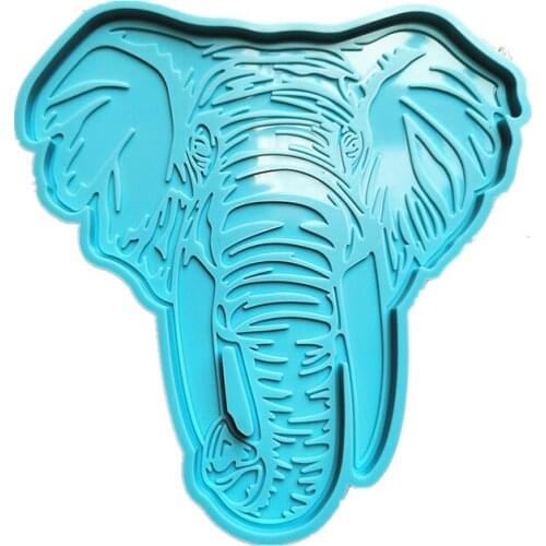 Elephant Head Tray Epoxy Resin Mold Coaster Silicone Mould DIY Crafts Clay Soap Candle Home Decorations Casting Tools m255
