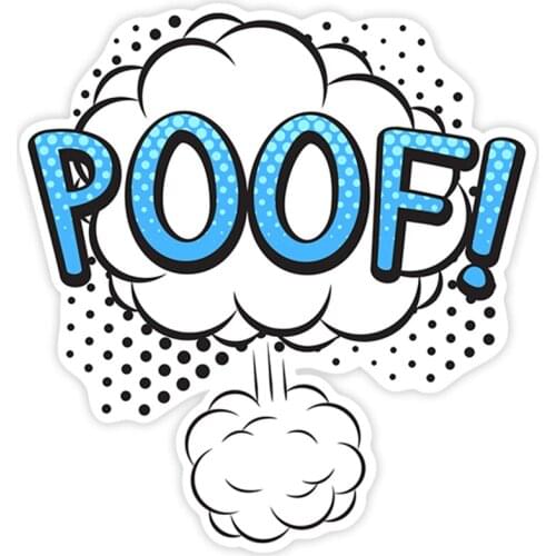 S40262# Various Sizes PVC Decal Poof Blue Car Sticker Waterproof on Bumper Rear Window Laptop Refrigerator Toilet