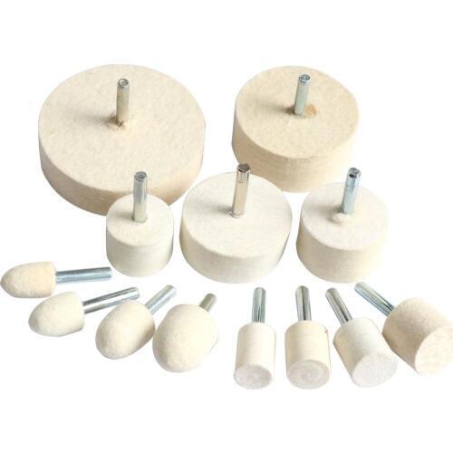 6mm Shank 16-80mm Wool Felt Polishing Buffing Wheel Pad Grinding Head Metals 50/20/25mm Rotary Tool Drill Electric Grinder