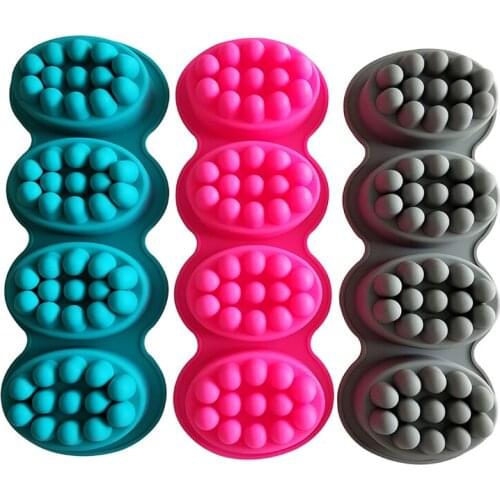 Silicone Massage Soap Mold Therapy Bar Soap Making Tools DIY Homemade Oval Spa Soaps Mould Silicone Soap Form