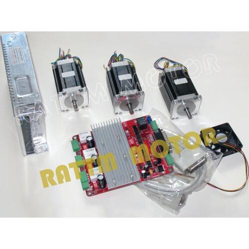 USA ship 3 axis CNC controller Kit NEMA23 76MM/3.0A 270oz-in stepper motor & TB6560 Driver Board for CNC Router/ Milling Machine