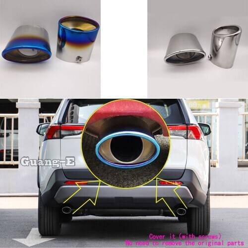 Car Styling Body Sticks Muffler Exterior Back End Pipe Dedicate Exhaust Tip Tail Outlet Vent For Toyota RAV4 2019 2020 2021 2022