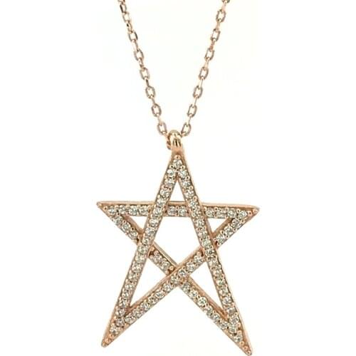 Trend Star Star Rosegold Silver Necklace