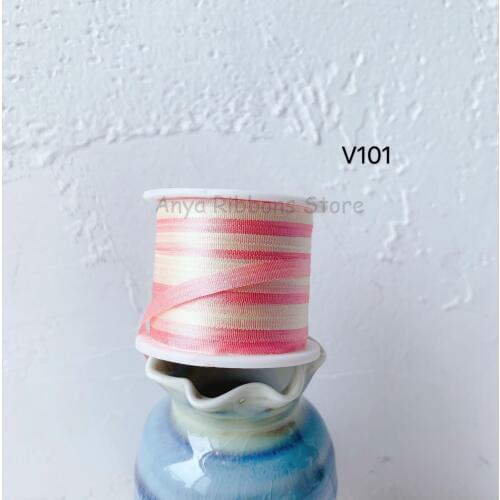 V101 A Roll Wholesale 2mm-36mm 100% Pure Silk Embroidery Ribbons Handcraft Supply Double Faced Thin Taffeta Silk Ribbon
