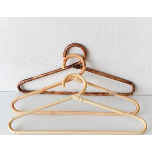 Rattan Clothes Hanger Nordic Style Kids Garments Organizer Rack Children Adults Hanger Apparel Hangers Home Accessories