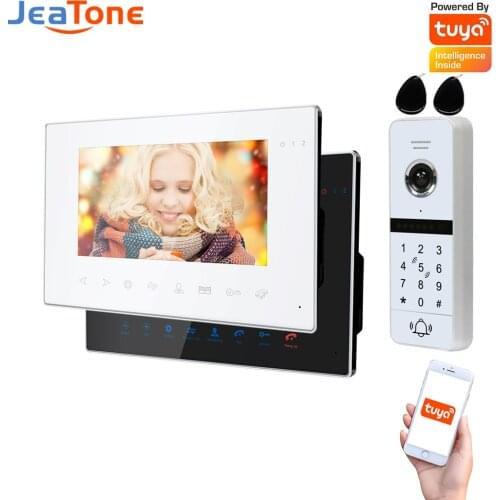 Jeatone WiFi Video Intercom Kit Villa Apartment System 1Doorbell 2Home Doorphone Video Call AHD 960P Tuya APP Remote Unlock