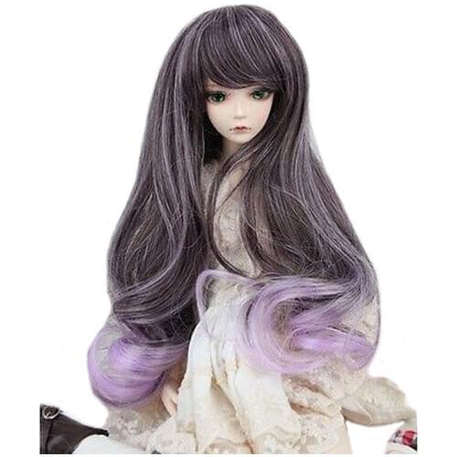 [wamami] 97# Purple Wavy Long Wig For 1/3 SD AOD DOD DZ BJD Dollfie 8"-9" Inch