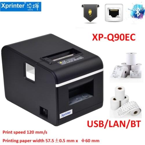 Xprinter Q90EC High quality 58mm Bluetooth auto cutter thermal receipt printer mini printers