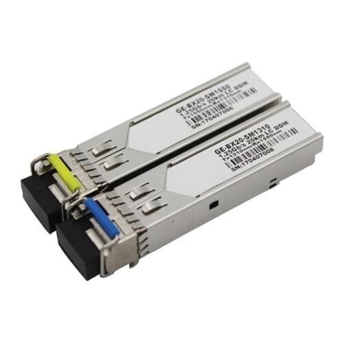 1.25Gb/s Gigabit 20km SFP Module Mini BIDI Fiber Optic Transceiver Single Fiber SM 1310nm/1550nm LC 20km