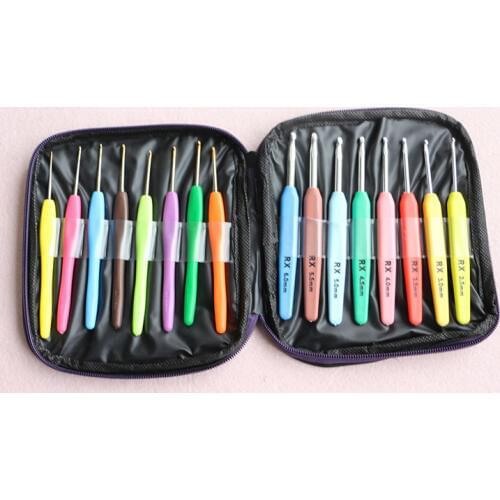 20sets Multi-colour 16pcs Aluminum Set Crochet Hooks Needles Knit Weave Craft Yarn For Home Sewing Needlecrafts lin4898