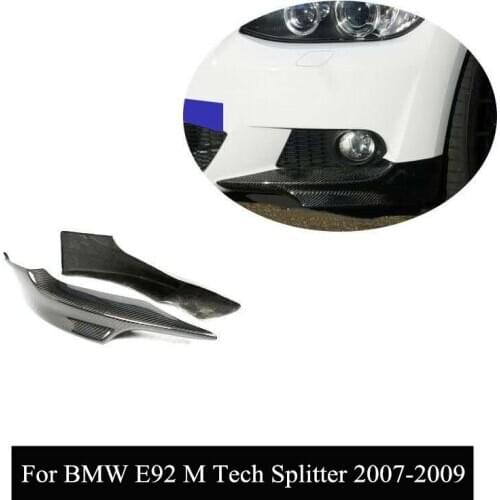 3 Series 2 PCS Real Carbon Fiber Car Front Bumper Splitters For B-MW E92 M Tech M Sport 2007-2009 Front Splitters