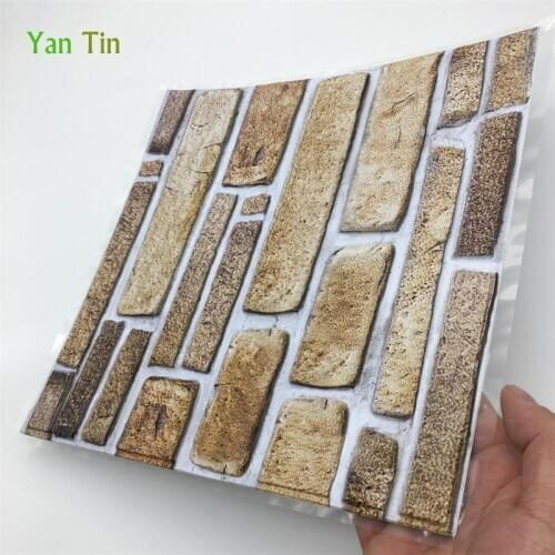 3D Multicolor rectangular relief pattern Wall Sticker Kitchen Bathroom Tiles Waist Line Wall Decals Detachable Vinyl Art Mural