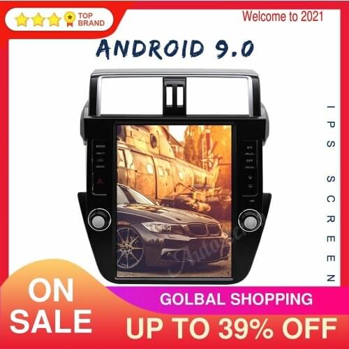 4+128G Android 9 For TOYOTA Land Cruiser Prado 150 2010-13 Tesla Style Car GPS Navigation Car Stereo Multimedia Player Headunit