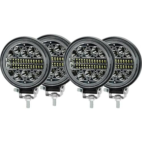 4PCS Car Work Light 9-30V 102W LED Round Spotlight Car Headlight for SUV ATV Off-Road Super Bright Driving Lights