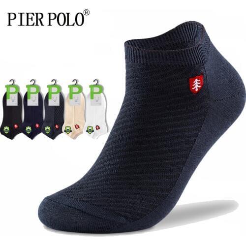5Pairs/Lot Health Men Socks PIER POLO High Quality Grass coral Socks Summer Men Deodorant Ankle Socks