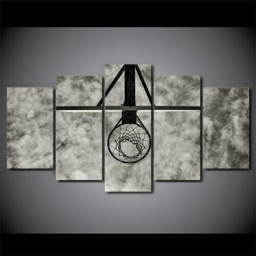 5 Pcs Abstract Basketball Dream Sport Canvas Pictures Print Wall Art Canvas Paintings Wall Decorations for Living Room Unframe