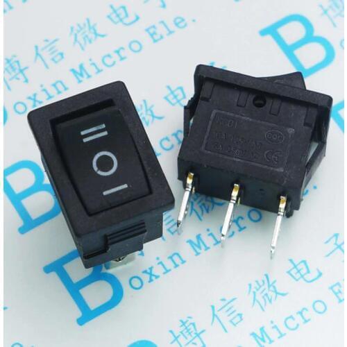 5Pcs/Lot 21X15Mm Black Ship Type Switch Kcd1 3Pin 3 Import File 6A Rocker Switch