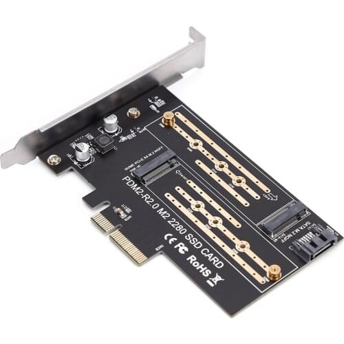 PCIE to M2/M.2 Adapter Add On Card SATA M.2 NVMe SSD NGFF to PCIE Adapter PCI Express 3.0 X4 M Key+B Key M2 to SATA PCI-E Card