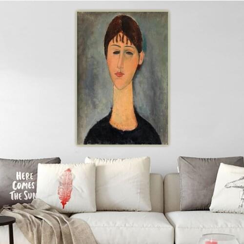 Amedeo Modigliani《Portrait of Mme Zborowska》Canvas Art Oil Painting Artwork Poster Picture Wall Hanging Decor Home Decoration