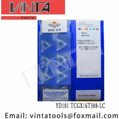 Free shipping high quality 10pcs/lots YD101 TCGX16T308-LC TCGX16T308-LH cnc carbide turning inserts