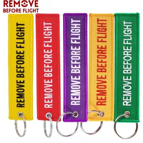 50 PCS Keyrings for Aviation Remove Before Flight Chaveiro Embroidery Keychain Mixed Color Port Clef Jewelry Luggage Tag Llavero