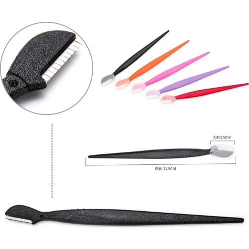 1Pcs woman Eyebrow Razor Eye browTrimmer with cap stainless steel Facial Blade Hair Removers Shaper Color random TSLM1