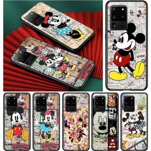 Disney Retro Mickey for Samsung S20 FE Ultra Plus A91 A81 A71 A51 A41 A31 A21 A11 A72 A52 A42 A22 Soft Black Phone Case
