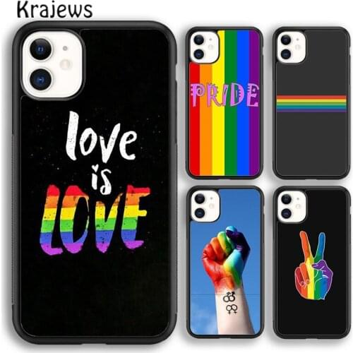 Krajews LOVE IS LOVE LGBT GAY PRIDE Phone Case Cover For iPhone 5 6s 7 8 plus X XR XS 11 12 pro max Samsung Galaxy S8 S9 S10