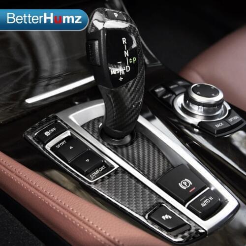 For BMW F07 F10 F25 F26 Carbon Fiber Refit Car Gearshift Panel Frame Stickers Gear Knob Cover Decorations for 5 Series GT X3 X4