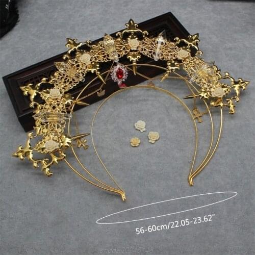 Gothic Lolita Tiara Crown Headband DIY Material Package Halloween Vintage Sun Goddess Baroque Halo Headpiece J28 21 Dropship