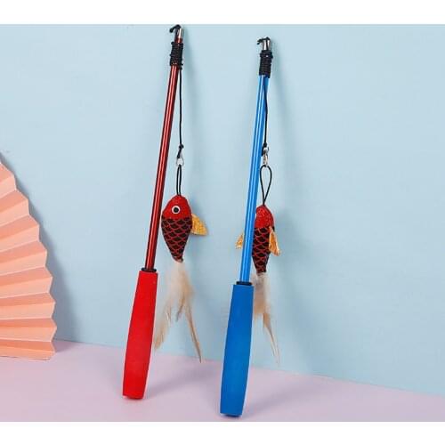Legendog Cat Toy Wand Retractable Plush Faux Feather Kitten Play Wand Cat Teaser Wand Cat Teaser Wand Training Toys