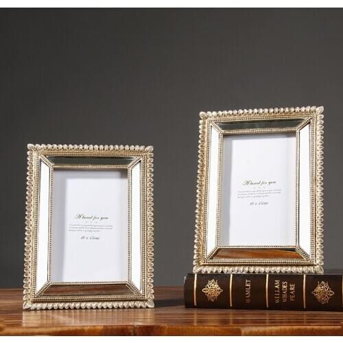 Classical Carved Photo Frame 6-Inch Creative Mirror Edge Picture Album Palace Style Home Decoration Cadre For Wedding Family WF