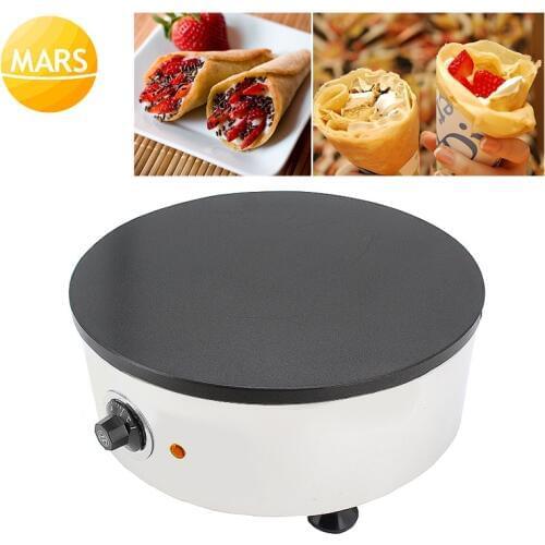 Commercial Electric Pancake Maker Crepe Making Machine Stainless Steel Frying Pan Mini Pancake Machine Pizza Maker Kitchen Tools