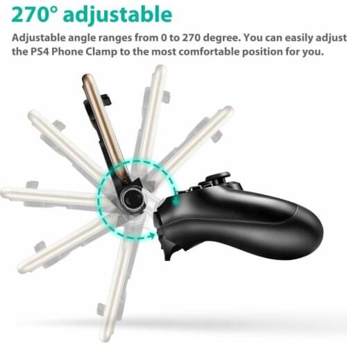 Controller Cell Phone Clip 2 In 1 Holder Mount Bracket Fit Android System For Mobile Games Adjustable Angle Ranges
