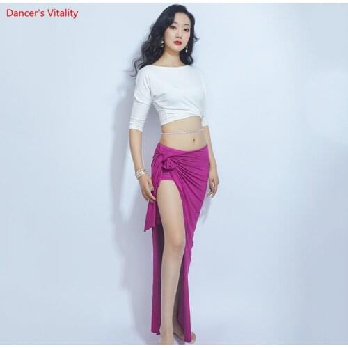 Loose Design Sexy Belly Dance Costume Top Split Long Skirt Dance Costume Oriental Dance Practice Clothes