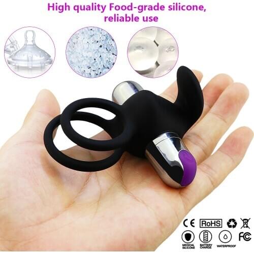 Male Adult Vibrating Penis Rings Silicone Cock Ring with USB Charging Vibrators Delay Ejaculation Sex Toys for Men Masturbator