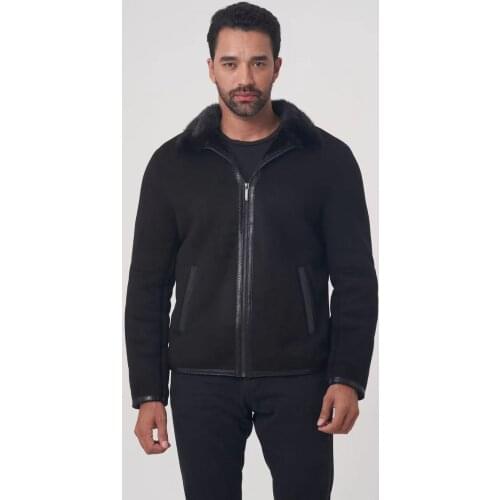 2021 new mens autumn winter suede jacket with mink fur collar high-quality mens coat formal brand mens clothing OGMANDO1811