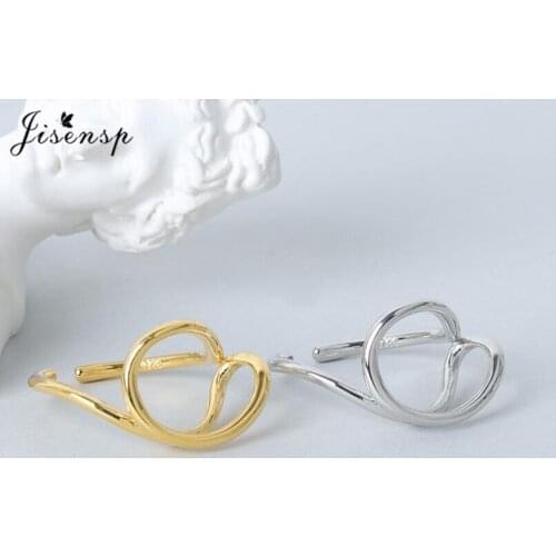 Jisensp New Fashion Irregular Geometric Rings for Women Party Jewelry Hollow Oval Cocktail Ring Stainless Steel Anillos Mujer