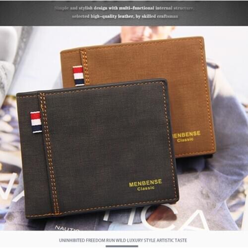 New waterproof wallet frosted mens wallet short large capacity fashion retro business wallet