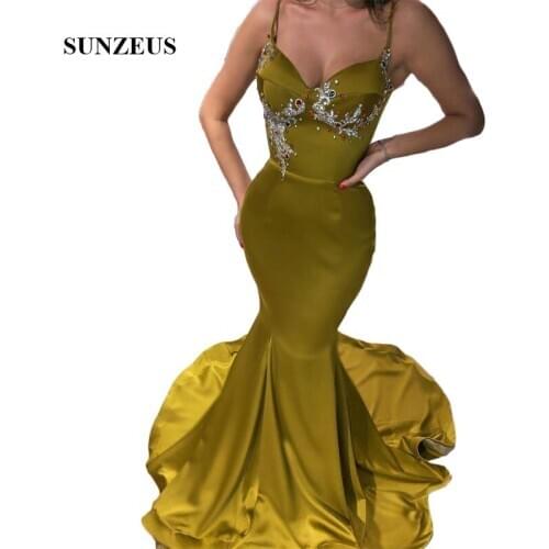 Dazzling Beaded Mermaid Formal Evening Dresses Sweetheart Long Evening Gowns Satin Prom Dress Gowns sukienki wizytowe